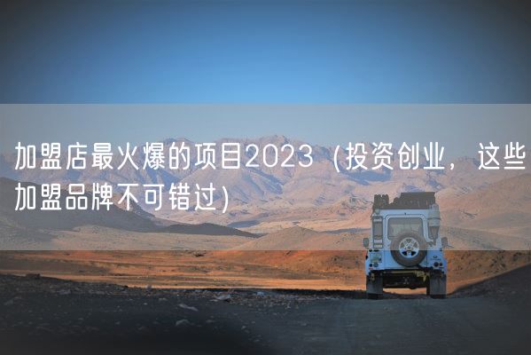 加盟店最火爆的项目2023（投资创业，这些加盟品牌不可错过）(图1)