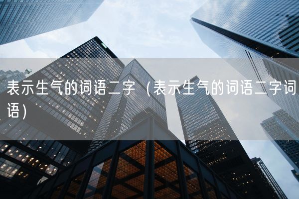 表示生气的词语二字（表示生气的词语二字词语）(图1)