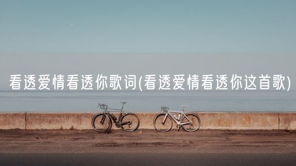 看透爱情看透你歌词(看透爱情看透你这首歌)(图1) 看透爱情看透你歌词(看透爱情看透你这首歌)(图1)