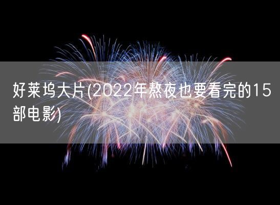 好莱坞大片(2022年熬夜也要看完的15部电影)(图1)