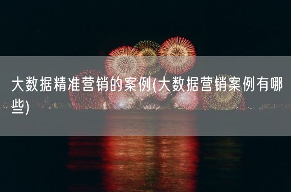 大数据精准营销的案例(大数据营销案例有哪些)(图1) 大数据精准营销的案例(大数据营销案例有哪些)(图1)