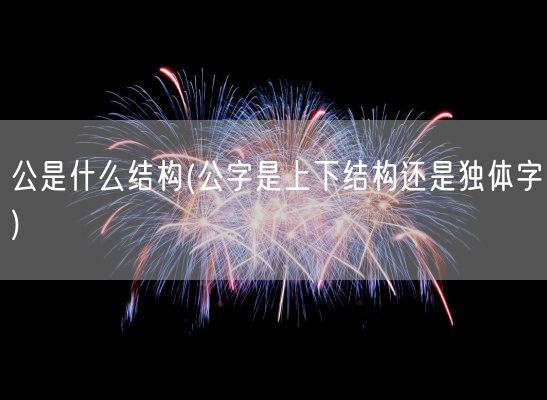 公是什么结构(公字是上下结构还是独体字)(图1)