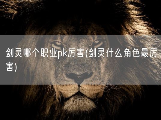 剑灵哪个职业pk厉害(剑灵什么角色最厉害)(图1) 剑灵哪个职业pk厉害(剑灵什么角色最厉害)(图1)