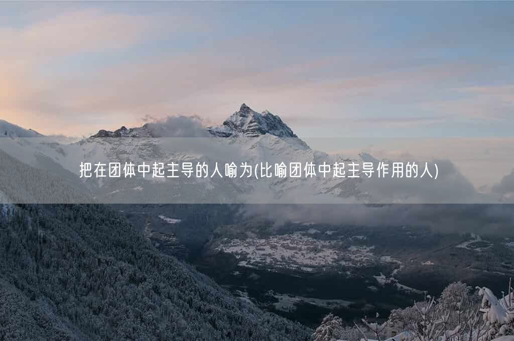 把在团体中起主导的人喻为(比喻团体中起主导作用的人)(图1)