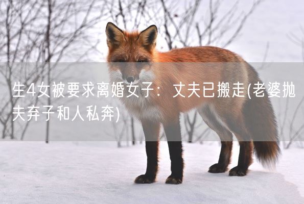 生4女被要求离婚女子：丈夫已搬走(老婆抛夫弃子和人私奔)(图1)