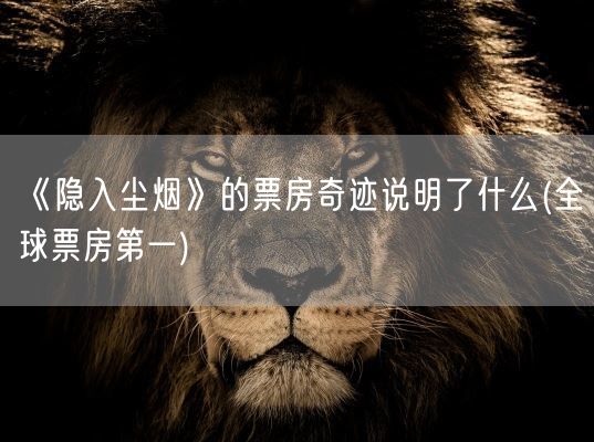 《隐入尘烟》的票房奇迹说明了什么(全球票房第一)(图1) 《隐入尘烟》的票房奇迹说明了什么(全球票房第一)(图1)