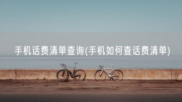 手机话费清单查询(手机如何查话费清单)(图1)