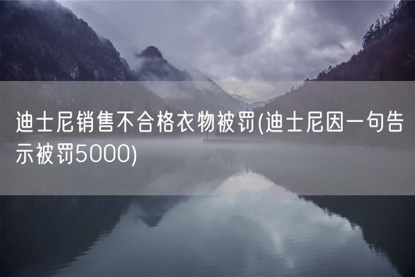 迪士尼销售不合格衣物被罚(迪士尼因一句告示被罚5000)(图1)