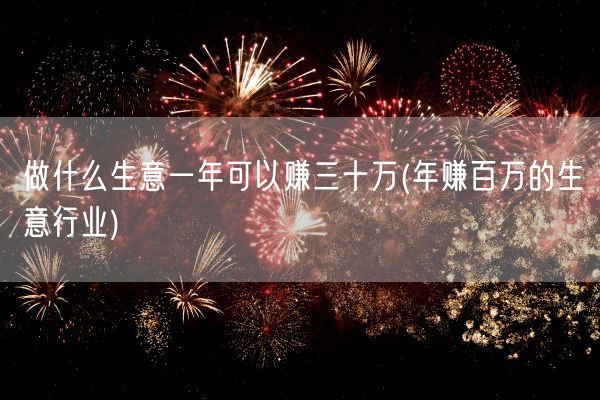 做什么生意一年可以赚三十万(年赚百万的生意行业)(图1) 做什么生意一年可以赚三十万(年赚百万的生意行业)(图1)