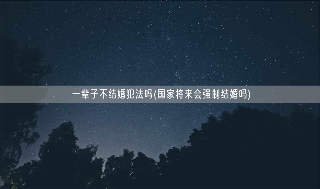 一辈子不结婚犯法吗(国家将来会强制结婚吗)(图1)