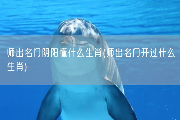 师出名门阴阳懂什么生肖(师出名门开过什么生肖)(图1)