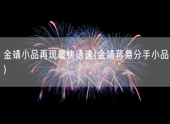 金靖小品再现最快语速(金靖蒋易分手小品)(图1)