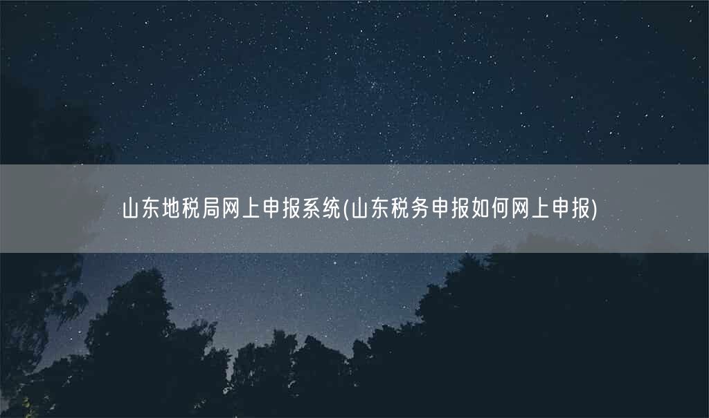 山东地税局网上申报系统(山东税务申报如何网上申报)(图1) 山东地税局网上申报系统(山东税务申报如何网上申报)(图1)