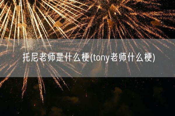 托尼老师是什么梗(tony老师什么梗)(图1)