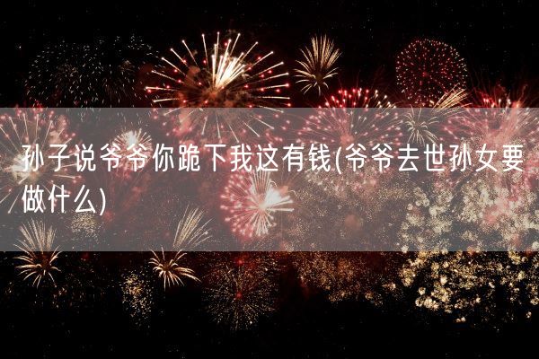 孙子说爷爷你跪下我这有钱(爷爷去世孙女要做什么)(图1)