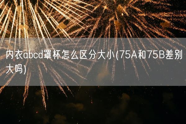 内衣abcd罩杯怎么区分大小(75A和75B差别大吗)(图1)
