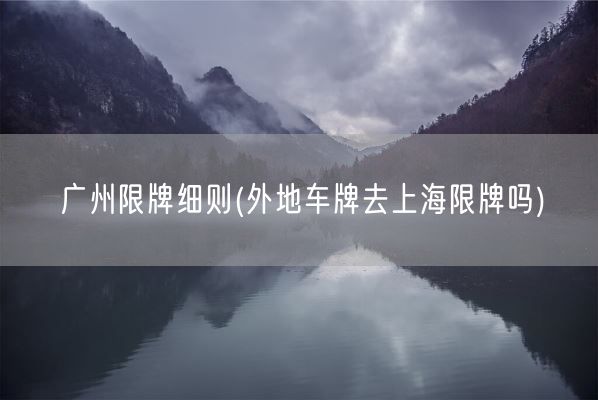 广州限牌细则(外地车牌去上海限牌吗)(图1)