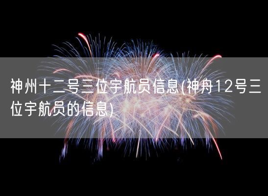 神州十二号三位宇航员信息(神舟12号三位宇航员的信息)(图1)