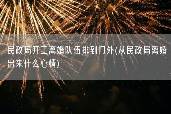 民政局开工离婚队伍排到门外(从民政局离婚出来什么心情)(图1) 民政局开工离婚队伍排到门外(从民政局离婚出来什么心情)(图1)