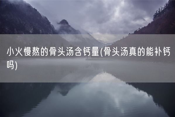 小火慢熬的骨头汤含钙量(骨头汤真的能补钙吗)(图1) 小火慢熬的骨头汤含钙量(骨头汤真的能补钙吗)(图1)