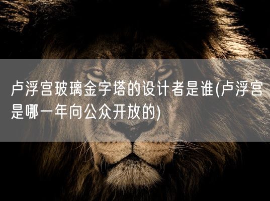 卢浮宫玻璃金字塔的设计者是谁(卢浮宫是哪一年向公众开放的)(图1) 卢浮宫玻璃金字塔的设计者是谁(卢浮宫是哪一年向公众开放的)(图1)