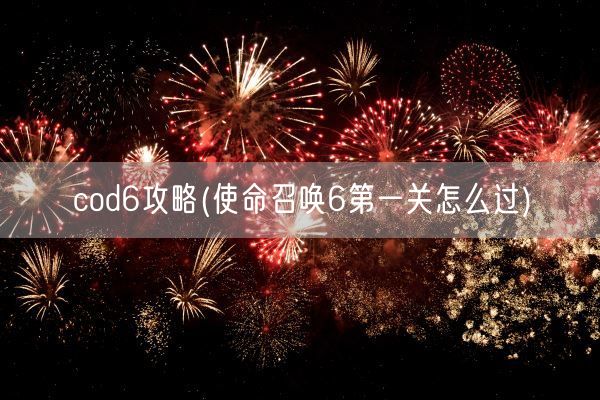 cod6攻略(使命召唤6第一关怎么过)(图1)