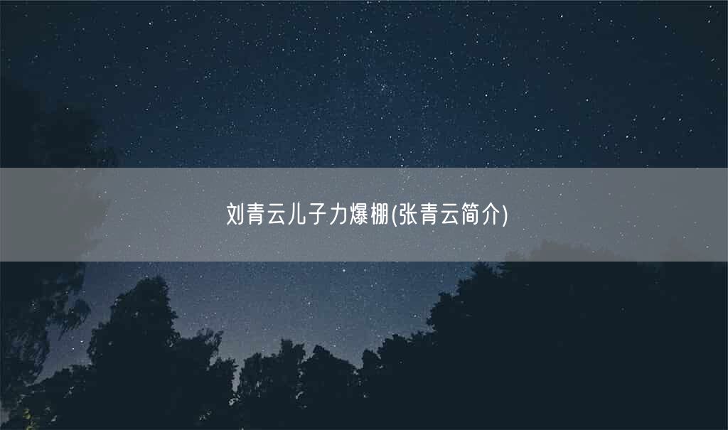 刘青云儿子力爆棚(张青云简介)(图1)