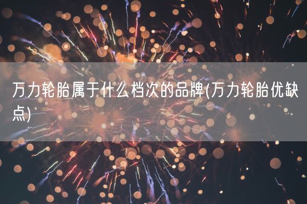 万力轮胎属于什么档次的品牌(万力轮胎优缺点)(图1) 万力轮胎属于什么档次的品牌(万力轮胎优缺点)(图1)