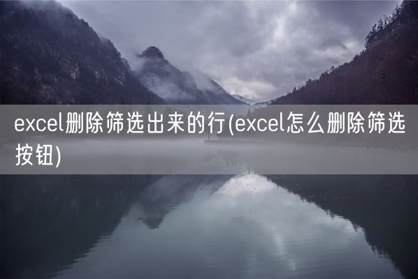 excel删除筛选出来的行(excel怎么删除筛选按钮)(图1) excel删除筛选出来的行(excel怎么删除筛选按钮)(图1)
