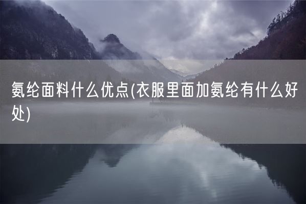 氨纶面料什么优点(衣服里面加氨纶有什么好处)(图1)