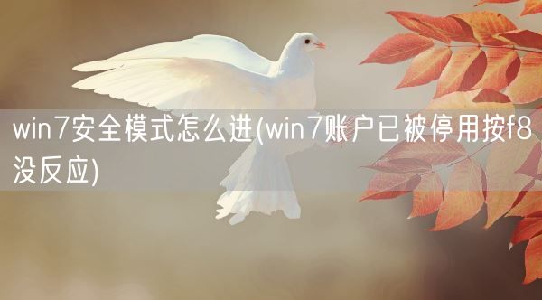 win7安全模式怎么进(win7账户已被停用按f8没反应)(图1) win7安全模式怎么进(win7账户已被停用按f8没反应)(图1)