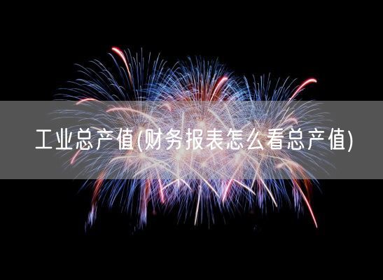 工业总产值(财务报表怎么看总产值)(图1)