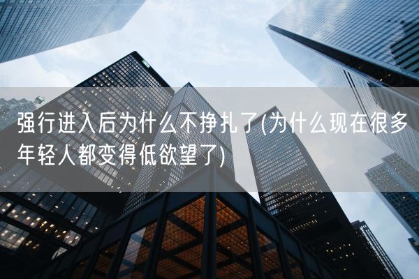 强行进入后为什么不挣扎了(为什么现在很多年轻人都变得低欲望了)(图1) 强行进入后为什么不挣扎了(为什么现在很多年轻人都变得低欲望了)(图1)