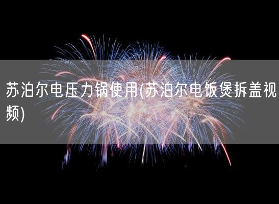 苏泊尔电压力锅使用(苏泊尔电饭煲拆盖视频)(图1) 苏泊尔电压力锅使用(苏泊尔电饭煲拆盖视频)(图1)