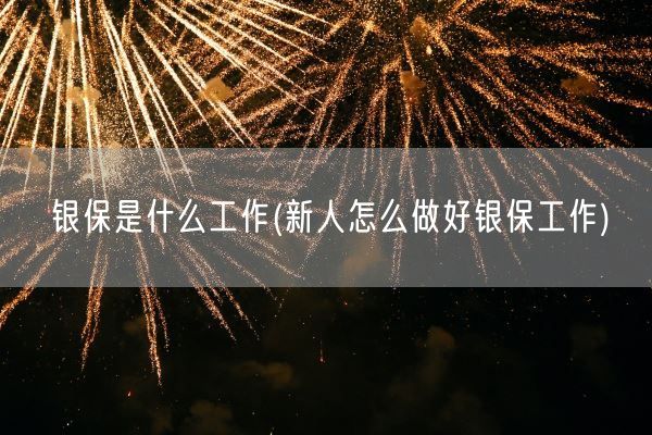 银保是什么工作(新人怎么做好银保工作)(图1)