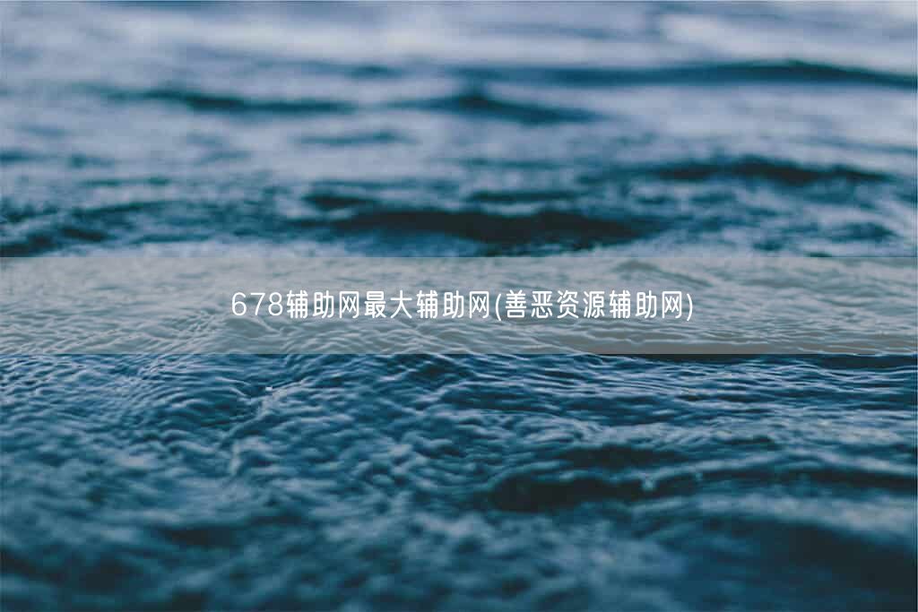 678辅助网最大辅助网(善恶资源辅助网)(图1)