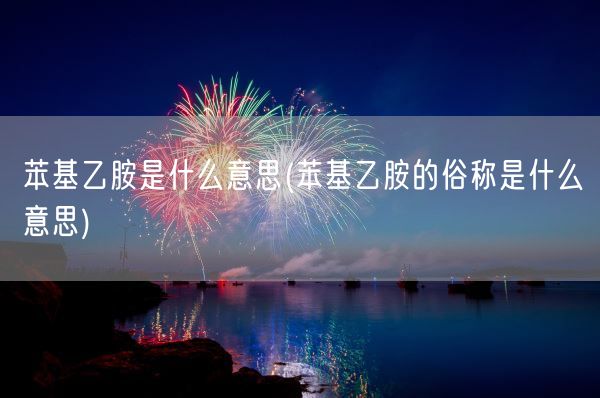 苯基乙胺是什么意思(苯基乙胺的俗称是什么意思)(图1)