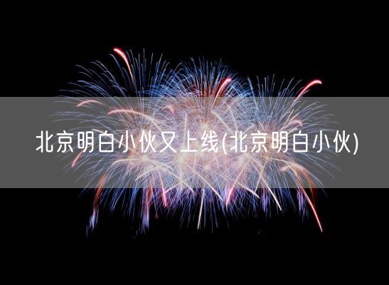 北京明白小伙又上线(北京明白小伙)(图1)