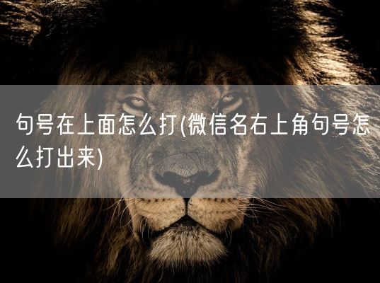 句号在上面怎么打(微信名右上角句号怎么打出来)(图1) 句号在上面怎么打(微信名右上角句号怎么打出来)(图1)