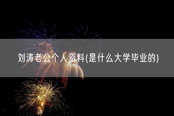 刘涛老公个人资料(是什么大学毕业的)(图1)
