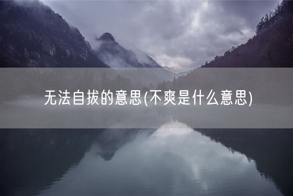 无法自拔的意思(不爽是什么意思)(图1)