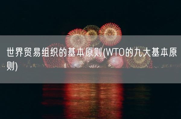 世界贸易组织的基本原则(WTO的九大基本原则)(图1)