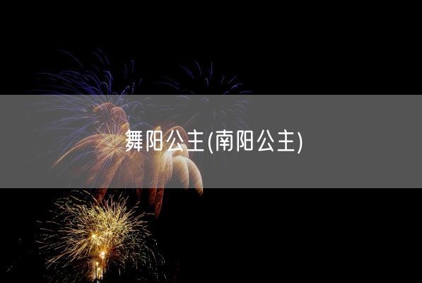 舞阳公主(南阳公主)(图1)