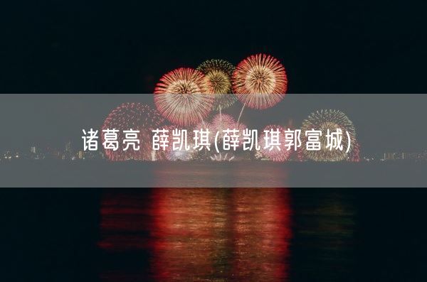 诸葛亮 薛凯琪(薛凯琪郭富城)(图1)