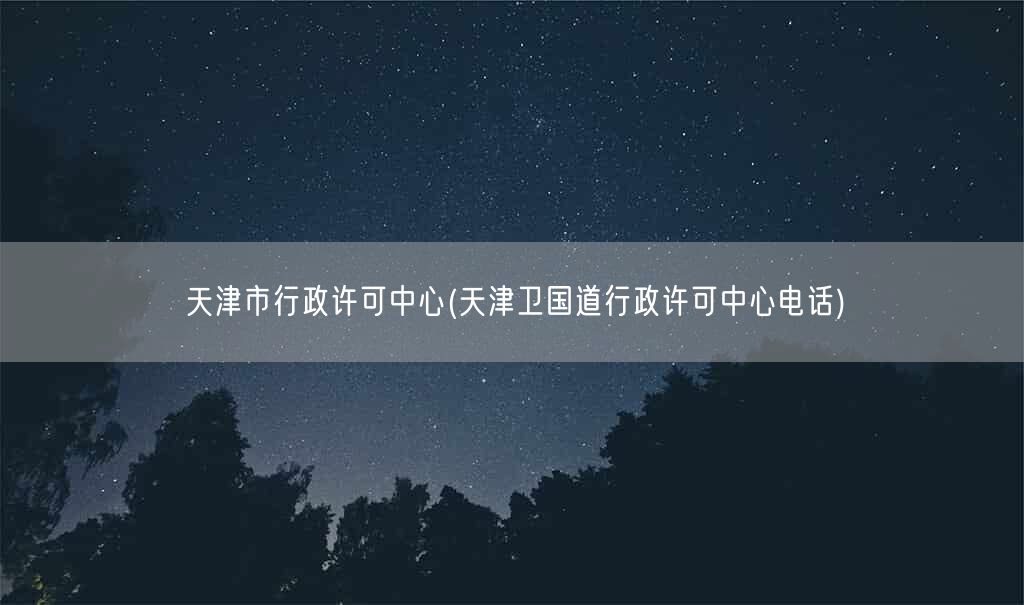 天津市行政许可中心(天津卫国道行政许可中心电话)(图1)