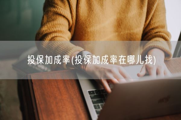 投保加成率(投保加成率在哪儿找)(图1)