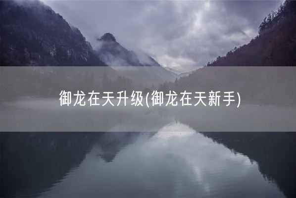 御龙在天升级(御龙在天新手)(图1)