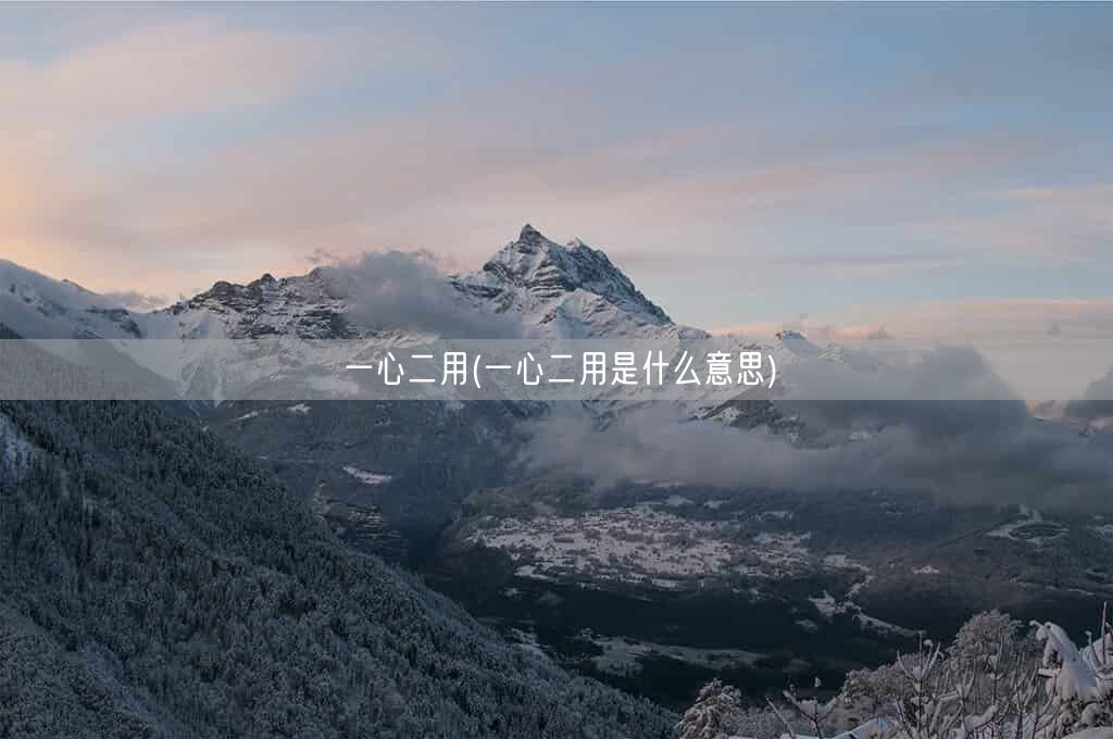 一心二用(一心二用是什么意思)(图1) 一心二用(一心二用是什么意思)(图1)