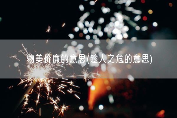 物美价廉的意思(趁人之危的意思)(图1)