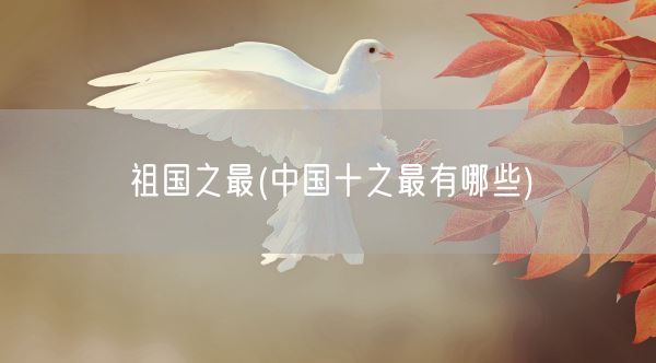 祖国之最(中国十之最有哪些)(图1)